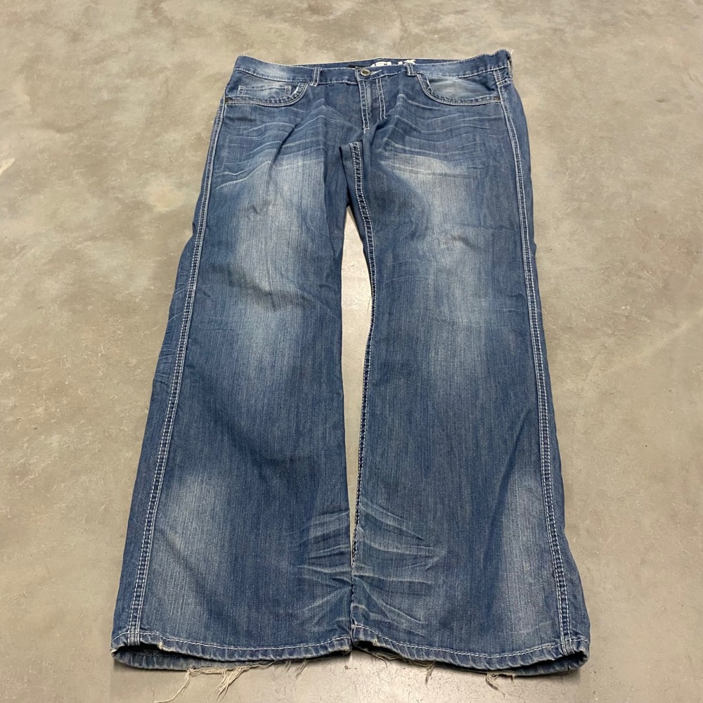 Helix Slim Boot Mens Jeans 36x30 Medium Wash Distressed Y2K Skater Denim